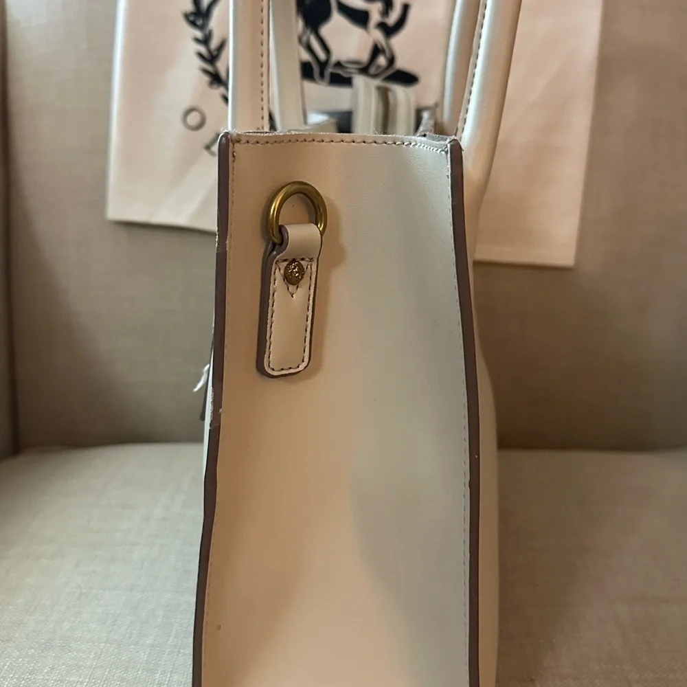 Anne Klein Cream Satchel Structured Design